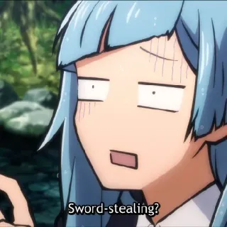 ☁️ Sword-stealing? anime, expresión facial, dibujos animados telegram sticker