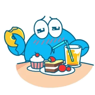 🥤 Krabbe, Cartoon, Dessert, Essen, Süß, Getränk, Süßigkeiten, Essen whatsapp sticker