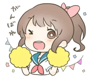 😉 Anime, Cheerleader, Fille, Dessin animé, Mignon telegram sticker