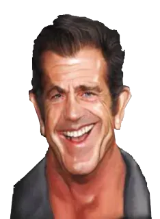 😆 Mel Gibson actor, celebrity, caricature, portrait, entertainment, face, man whatsapp sticker