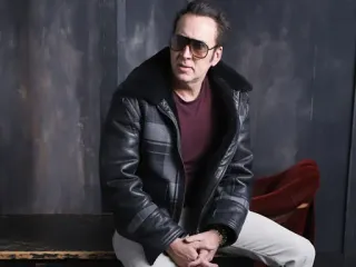 🥃 Nicolas Cage actor, man, sunglasses, jacket, celebrity, portrait telegram sticker