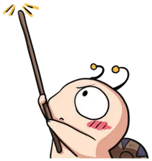 😐 siput, tongkat sihir, kartun, anime, fantasi, lucu whatsapp sticker