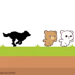 🏃 @cocoppy animazione, orso, cartone animato, personaggio, carino, correndo, camminando telegram sticker