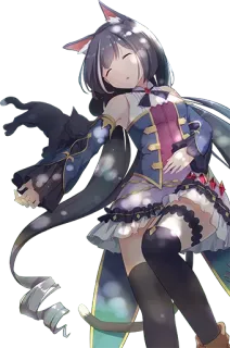 😴 anime, cat girl, manga, kawaii, cute, digital art, illustration telegram sticker