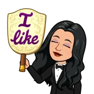 🫢 I like Bitmoji, Thích, Phê duyệt, Phim hoạt hình, Phụ nữ, Nghệ thuật kỹ thuật số telegram sticker