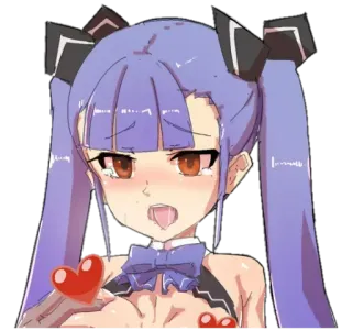 😝 anime, girl, heart, purple, tongue, cute telegram sticker