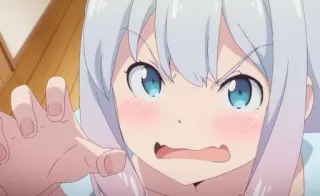 😾 アニメ, 漫画, 怒り, 不機嫌, キャラクター, 女の子 telegram sticker
