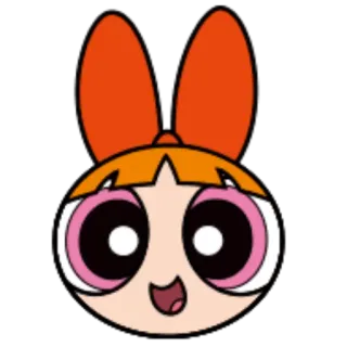 😃 Blossom The Powerpuff Girls мультфильм, анимированный, девочка, супергерой, розовый, бант telegram sticker