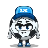 😡 1X футбол, футбол, спорт, мультфильм, мяч, кепка whatsapp sticker