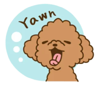 🥱 Yawn cachorro, bocejo, sonolento, desenho, animal, fofo whatsapp sticker