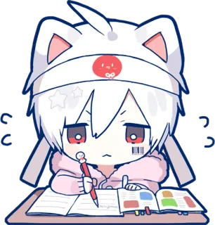 🤓 アニメ, かわいい, ステッカー, 可愛い, キャラクター, イラスト, 勉強, 漫画 whatsapp sticker