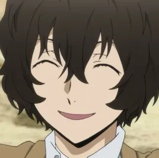 ✨ Osamu Dazai Bungou Stray Dogs อนิเมะ, Bungou Stray Dogs, ดาไซ, โอซามุ ดาไซ, ยิ้ม, ตัวละคร telegram sticker