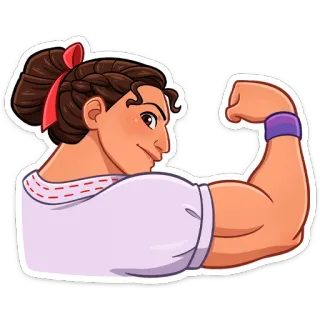 💪 ฟิตเนส, กล้ามเนื้อ, แข็งแรง, ผู้หญิง, แขน, ลูกหนู telegram sticker
