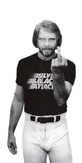 🖕 SILVER & BLACK ATTACK! uomo, dito medio, offensivo, bianco e nero, maglietta telegram sticker