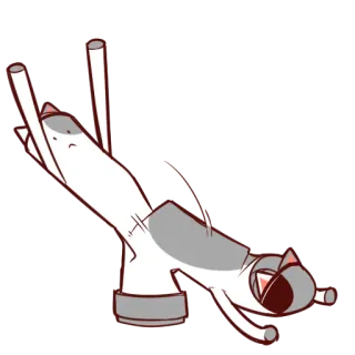 😰 gato, animal, fofo, engraçado, alongamento, desenho animado telegram sticker