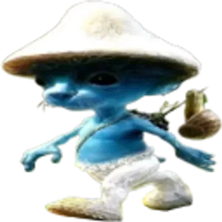 🍄 Smurf การ์ตูน, สเมิร์ฟ, สีน้ำเงิน, เห็ด, แฟนตาซี, อนิเมชั่น telegram sticker