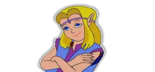 😏 Princess Zelda プリンセス, ゼルダ, ブロンド, エルフ, アニメ, 女性, キャラクター telegram sticker