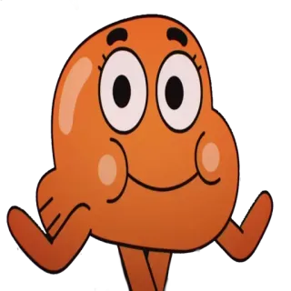 🤷‍♀️ Darwin Watterson The Amazing World of Gumball dibujo animado, pez, animal, naranja, personaje whatsapp sticker
