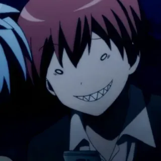 😈 Karma Akabane Assassination Classroom Anime, Manga, Karma Akabane, Assassination Classroom, sonriendo, sonrisa malvada, uniforme escolar telegram sticker