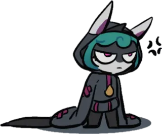 😕 Мультфильм, Персонаж, Милый, Толстовка, Антропоморфный telegram sticker