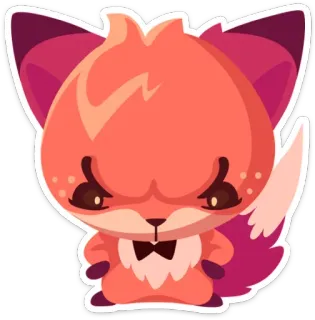 😠 volpe, animale, carino, cartone animato, adesivo telegram sticker