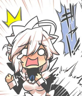 😱 anime, chibi, maid, cartoon, cute, sticker, manga, expression telegram sticker