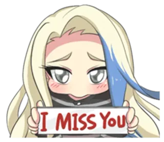 😢 I MISS YOU คิดถึง, การ์ตูน, อนิเมะ, ผู้หญิง telegram sticker