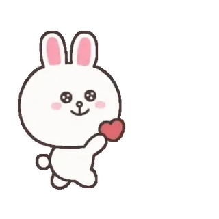 🐻 coniglio, cartone animato, cuore, carino, animale, amore whatsapp sticker