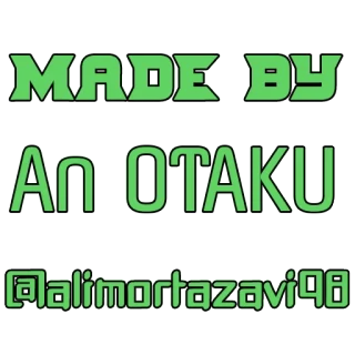 👱 MADE BY AN OTAKU @alimortazavi98 Otaku, Anime, Username, Testo, Creato da telegram sticker