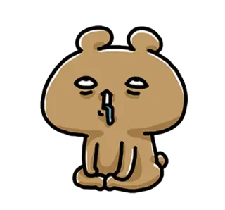 💙 oso, dibujos animados, enfermo, enfermedad, goteo nasal, resfriado, gripe telegram sticker