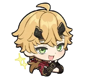 ✨ Thoma Genshin Impact anime, video game, kawaii, chibi telegram sticker