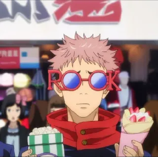 ☁️ ROCK Anime, Gafas, Palomitas, Crepe, Compras telegram sticker