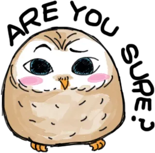 🤔 сова, милый, животное, птица, каваий telegram sticker