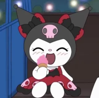🥰 Kuromi 만화, 캐릭터, 산리오, 쿠로미, 아이스크림, 귀여운 telegram sticker