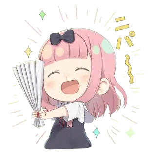 😄 อนิเมะ, จิบิ, น่ารัก, แฟน, มีความสุข telegram sticker