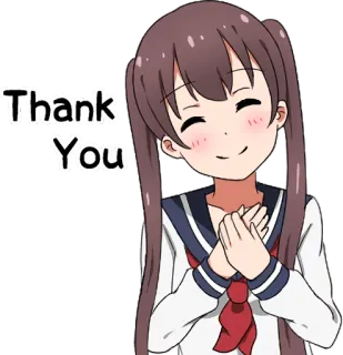 😇 Thank You anime, girl, thank you, gratitude, cute, school uniform telegram sticker