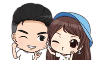 ✊ Desenho animado, Casal, Amor, Fofo, Relacionamento telegram sticker