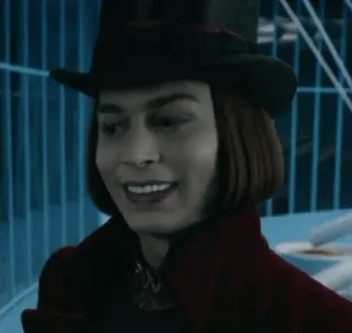 🍫 Willy Wonka Charlie and the Chocolate Factory willy wonka, fabbrica di cioccolato, johnny depp, personaggio film, fantasy, personaggio telegram sticker