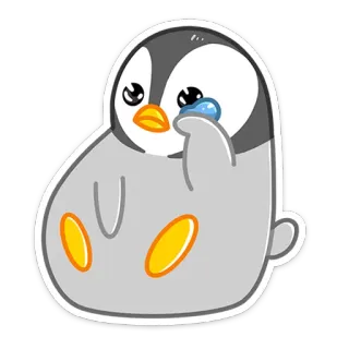 😿 pinguino, piangendo, triste, lacrime, cartone animato, animale telegram sticker