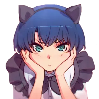 😤 Anime, Neko, Cartone animato, Kawaii, Carino, Ragazza telegram sticker