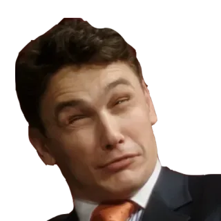 😖 James Franco celebrità, attore, sorrisetto, meme, James Franco telegram sticker