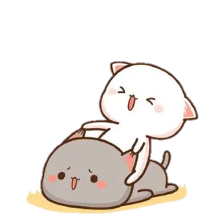 💈 süß, Katze, Pfirsich, Mochi, kawaii telegram sticker