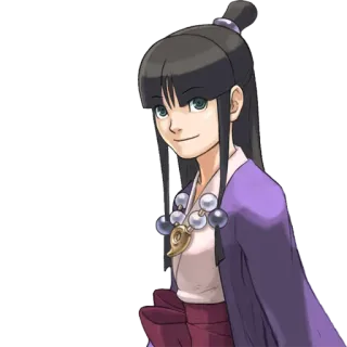 😄 Maya Fey Ace Attorney maya fey, ace attorney, anime, video game character, game, cartoon telegram sticker