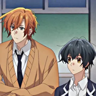 ✨ Anime, Deux personnes, Uniforme scolaire, Étudiants telegram sticker