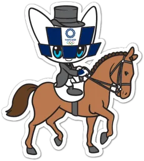 🏇 Miraitowa Tokyo 2020 Olympic Games Tokyo 2020 mascot, olympics, tokyo 2020, character, horse, equestrian, sport telegram sticker