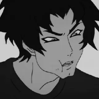 🔪 อนิเมะ, ผู้ชาย, ภาพเหมือน, ขาวดำ telegram sticker