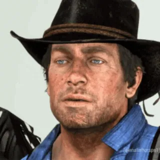 👍 Arthur Morgan Red Dead Redemption 2 jeu vidéo, cow-boy, portrait, rdr2 telegram sticker