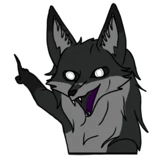 👆 wolf, fox, animal, middle finger, offensive telegram sticker