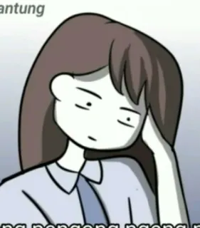 🙏 ng pengeng pengeng мультфильм, девушка, скучно, мем, выражение, иллюстрация whatsapp sticker