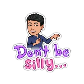 🙈 Don't be Silly... глупый, смешной, мультфильм, Bitmoji telegram sticker